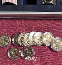 87 Presidential Golden Bu Dollar Coins With Vault Security Case 3 Sealed Rolls