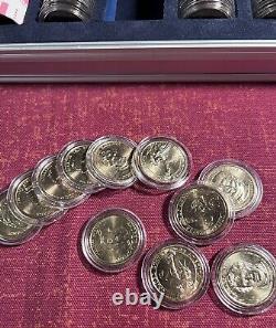 87 Presidential Golden Bu Dollar Coins With Vault Security Case 3 Sealed Rolls