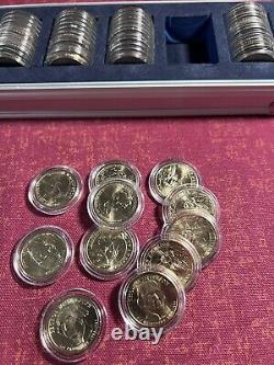 87 Presidential Golden Bu Dollar Coins With Vault Security Case 3 Sealed Rolls