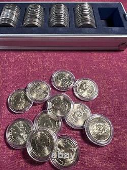 87 Presidential Golden Bu Dollar Coins With Vault Security Case 3 Sealed Rolls