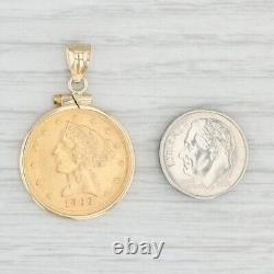 Dollar Liberty Head Coin Shape Pendant With Free Chain 14k Yellow Gold Plated
