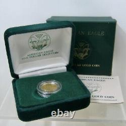 Five Dollar 1989 American Eagle Gold Coin in Velvet Case & COA US Mint