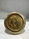 GENUINE INDIAN HEAD 2 1/2 DOLLAR GOLD COIN 14K Mens RING
