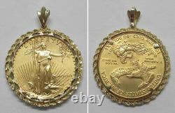 J1006 1991 50 Dollar 1oz American Eagle Gold Coin with 14K Bezel 38.9 grams
