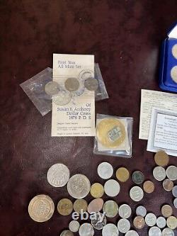Large coin collection Lot Morgan Silver Dollars Gold Plated World Coins