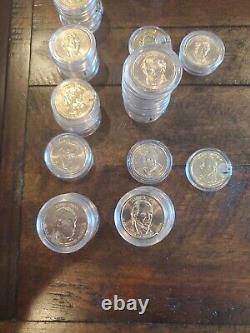 Presidents $1 Dollar Gold Toned Proof Collectible Coin lot of 64 ESTATE SALE