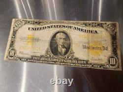 U. S. 1922 $10 Gold Certificate, Speelman-White, Ten Dollars in Gold Coin Note
