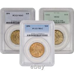 US Gold $10 Liberty Head Eagle PCGS MS62 Random Date and Label