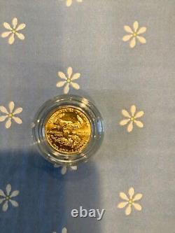 US Mint Five Dollar 1989 American Eagle Gold Coin in Velvet Case