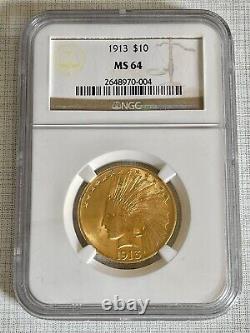 USA 1913 Indian Motto 10 Dollars Gold PCGS MS64 SKU# 5129