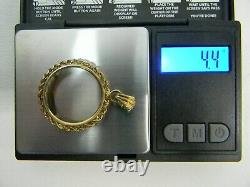 Vintage Ten Dollar Gold US Coin Rope Coin Bezel 14K Yellow Gold 27mm